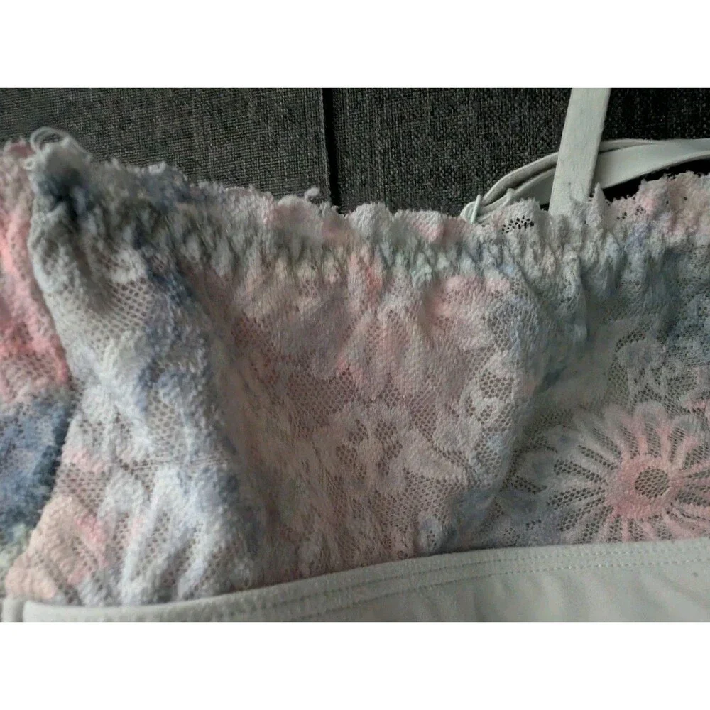 Victoria's Secret PINK Women Bra Large Pastel Multicolor Blue Lightly Lined